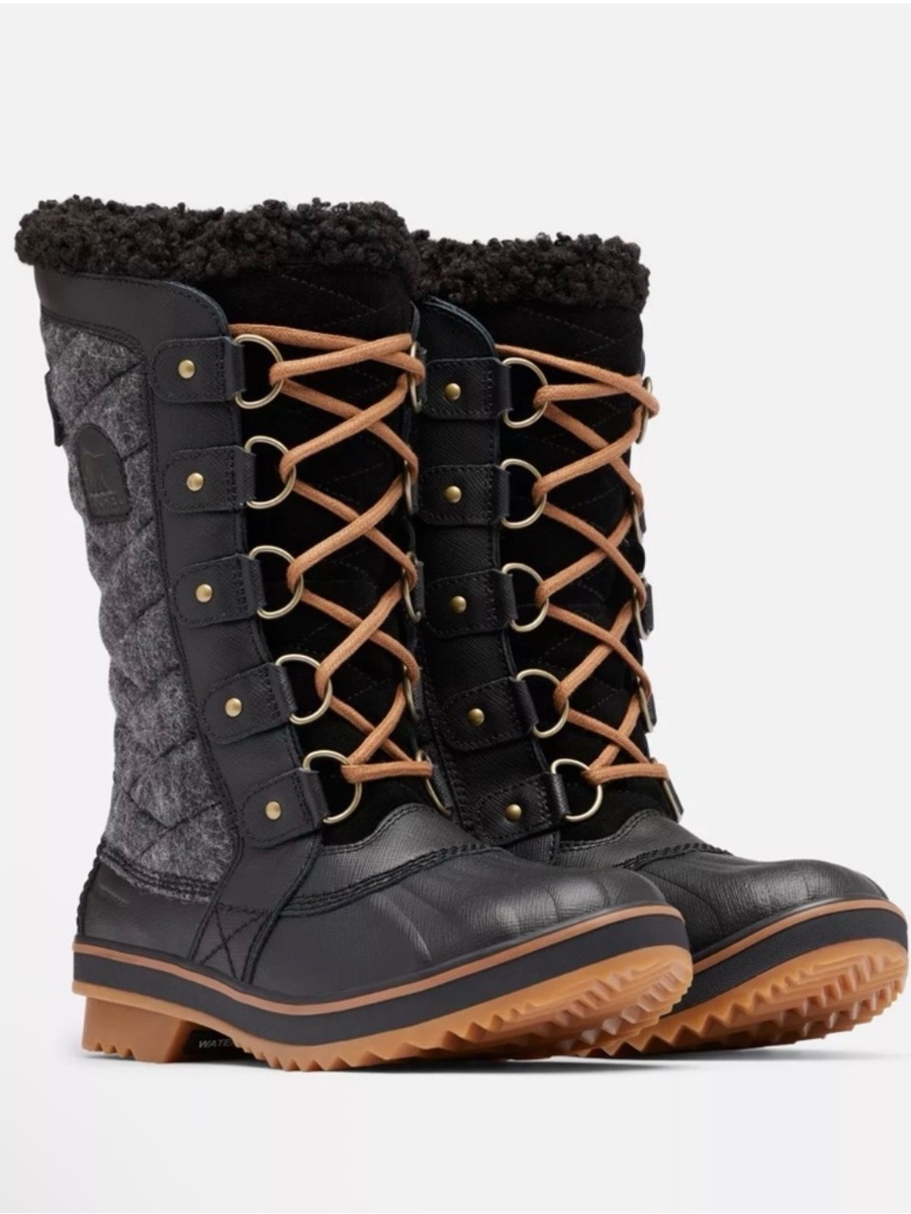 Sorel Tofino II Faux Shearling Lined Waterproof Boot black gum size 8.5